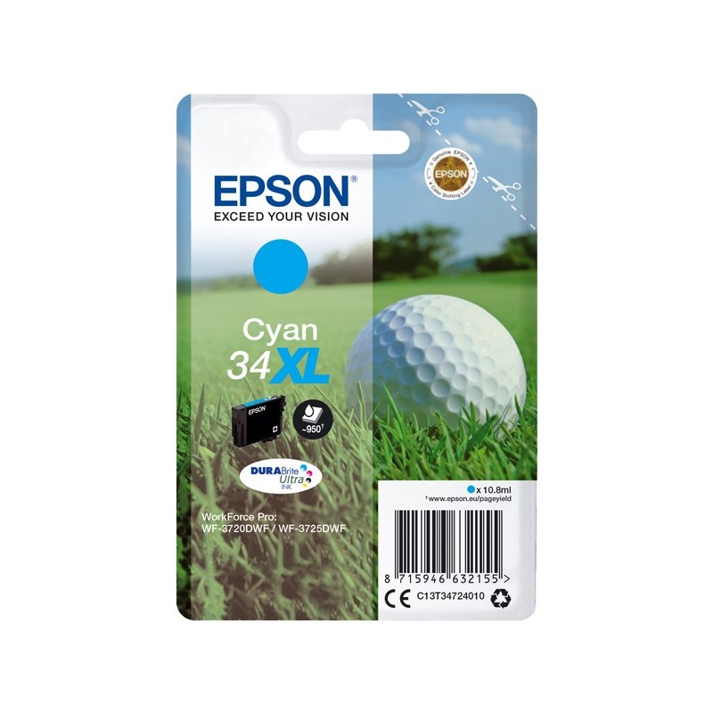 Epson Cartuccia ink 34XL Ciano C13T34724010 10,8ml