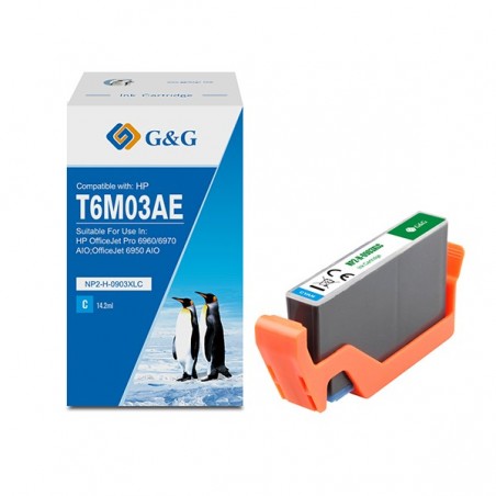G&G Cartuccia ink Compatibile per HP 903XL Ciano