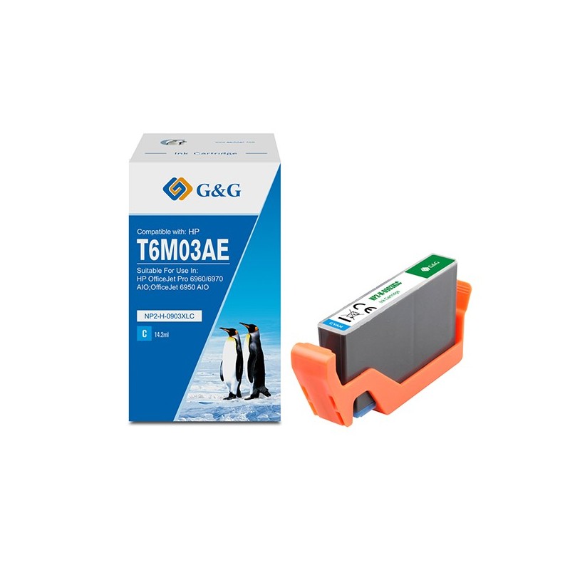 G&G Cartuccia ink Compatibile per HP 903XL Ciano