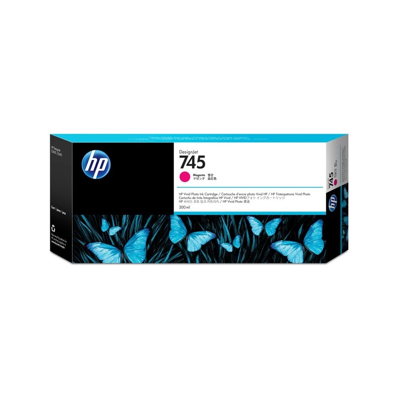 Hp Cartuccia ink originale 745 Magenta F9K01A 300ml
