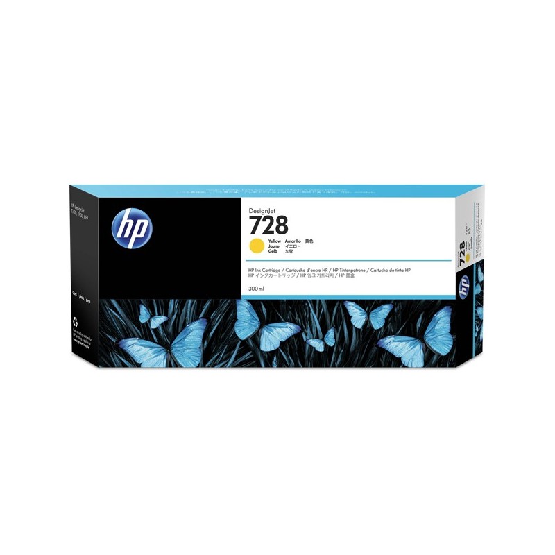 Hp Cartuccia ink originale 728 Giallo F9K15A 300ml