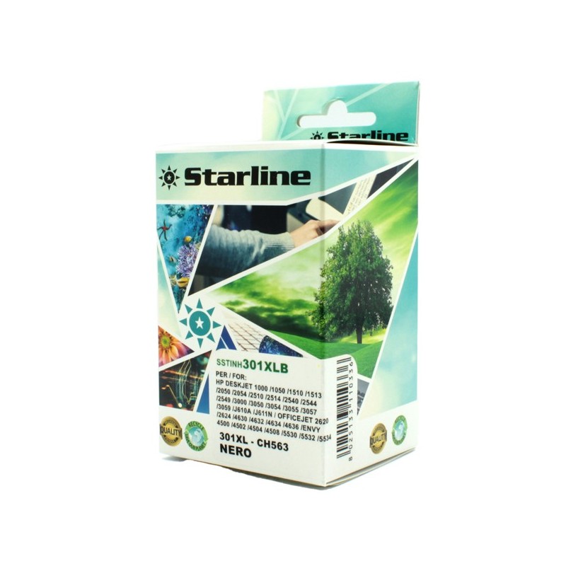Starline Cartuccia ink Compatibile per HP 301XL Nero