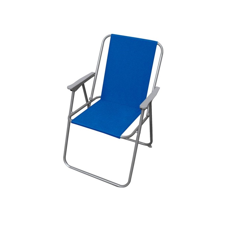 Sedia pieghevole Relax - 76 x 47 x 53 cm - acciaio verniciato/PVC - blu - Garden Friend