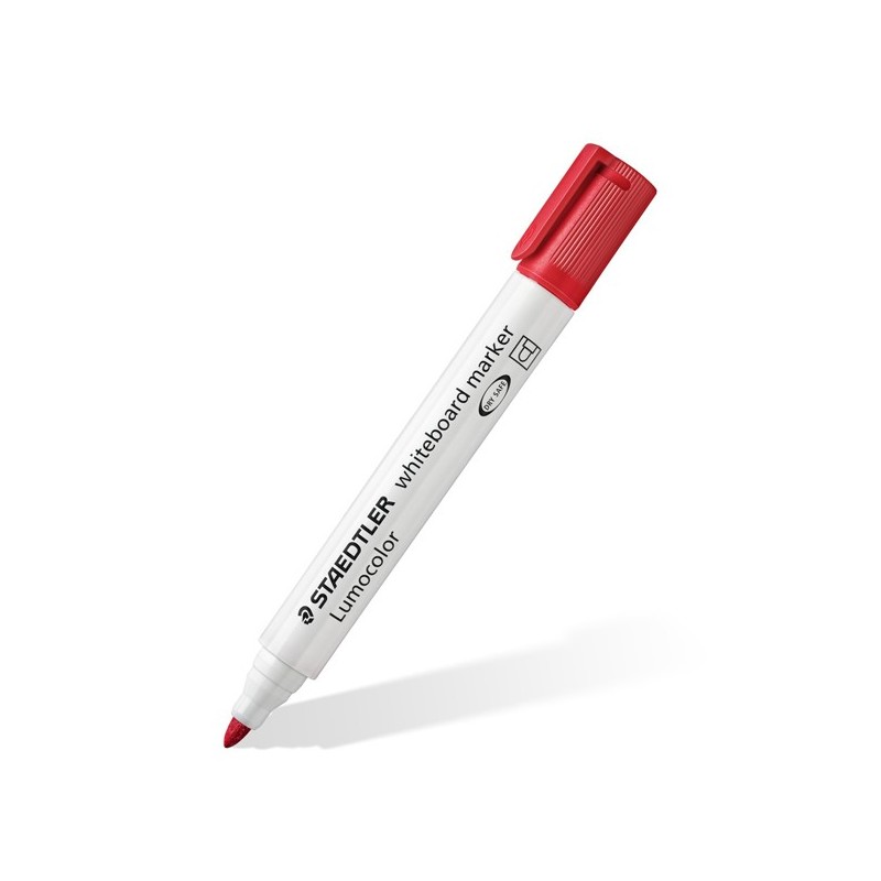 Pennarelli Lumocolor whiteboard 351 punta tonda tratto 2 mm rosso Staedtler