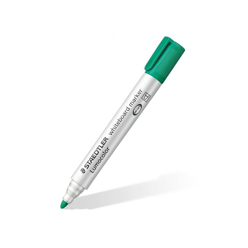 Pennarelli Lumocolor whiteboard 351 punta tonda tratto 2 mm verde Staedtler