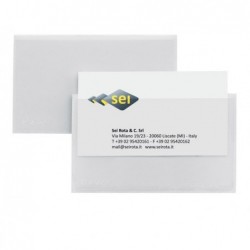 Portabiglietti da visita Eticard T autoadesivi PVC 5,5 x 9 cm trasparente Sei Rota conf. 10 pezzi