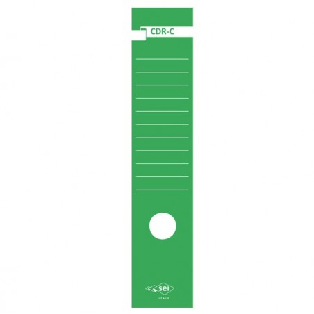 Copridorso CDR C carta autoadesiva 7 x 34,5 cm verde Sei Rota conf. 10 pezzi