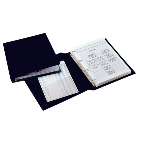 Raccoglitore Sanremo 2000 4 anelli a D 40 mm dorso 5,5 cm 22 x 30 cm nero Sei Rota