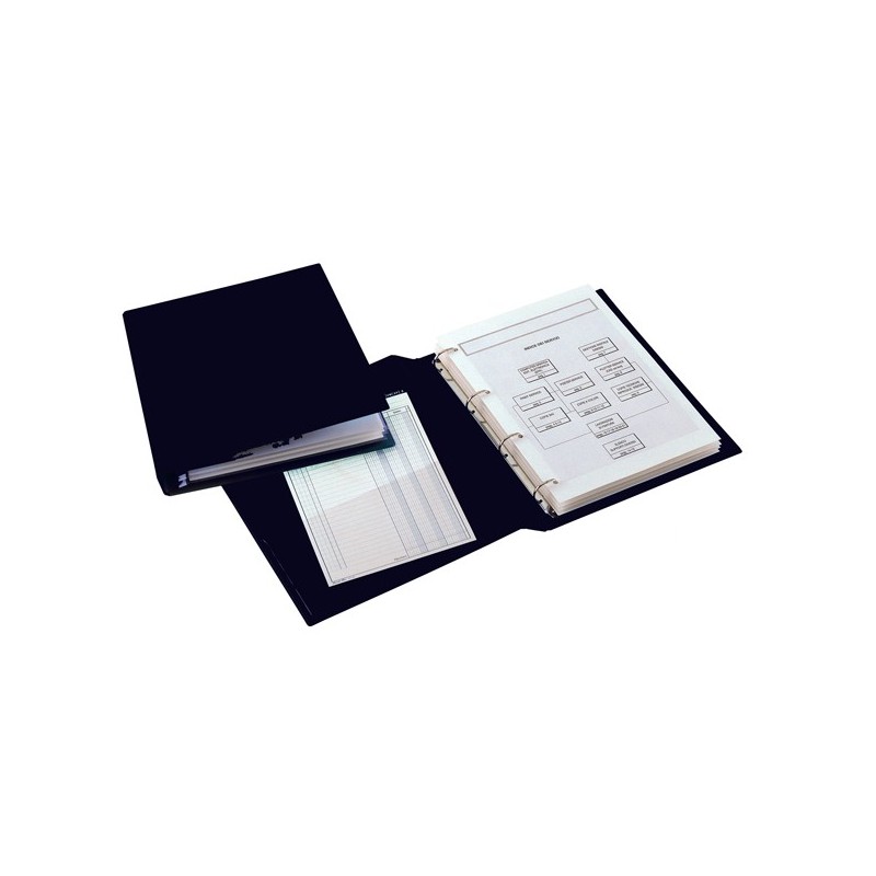 Raccoglitore Sanremo 2000 4 anelli a D 40 mm dorso 5,5 cm 22 x 30 cm nero Sei Rota