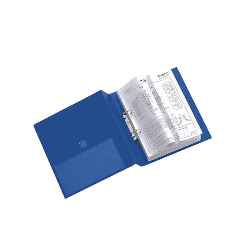 Raccoglitore Stelvio 2 anelli a D 40 mm dorso 5,5, cm 22 x 30 cm blu Sei Rota
