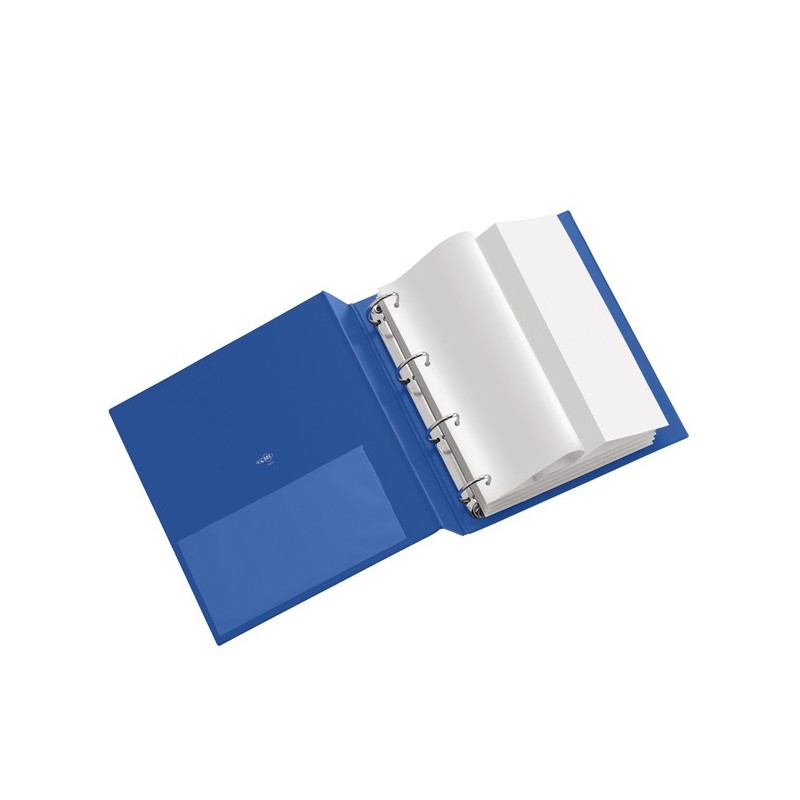 Raccoglitore Stelvio 4 anelli a D 40 mm dorso 5,5 cm 22 x 30 cm blu Sei Rota