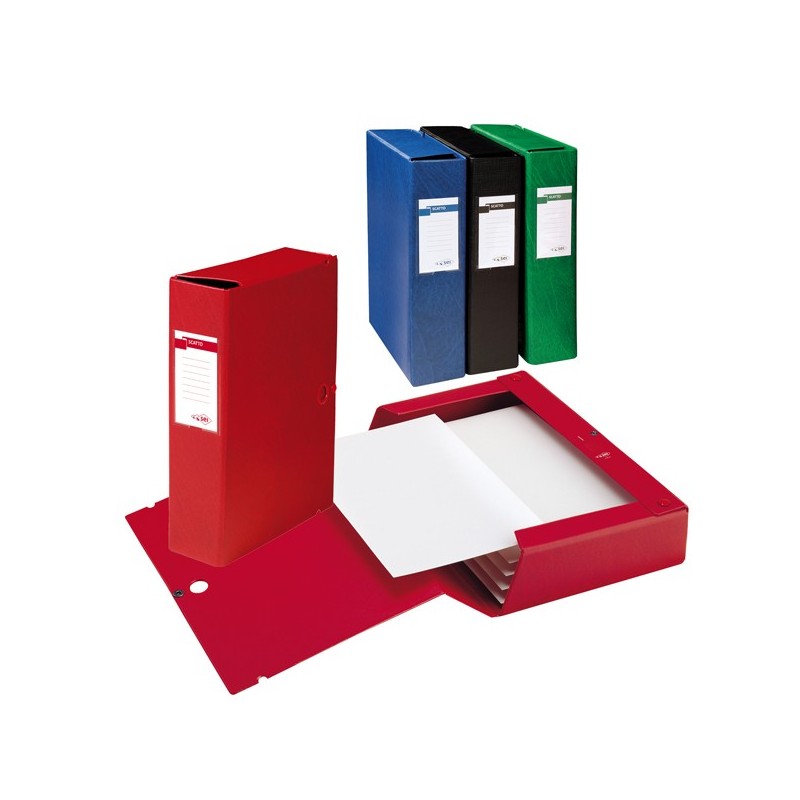 Scatola archivio Scatto dorso 8 cm 25 x 35 cm nero Sei Rota