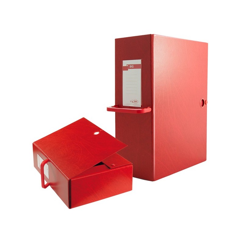 Scatola archivio Big 200 con maniglia dorso 20 cm 25 x 35 cm rosso Sei Rota