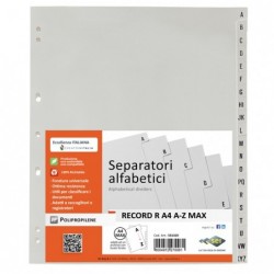 Separatore alfabetico A/Z Record R PPL 21 x 29,7 cm A4 grigio Sei Rota