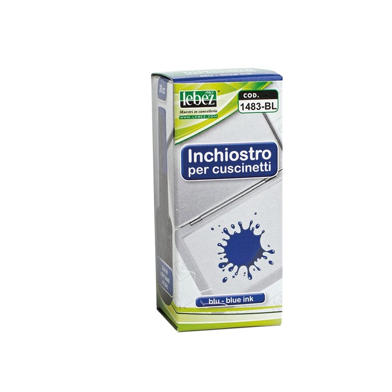 Inchiostro per cuscinetti 30 ml senza olio blu Lebez