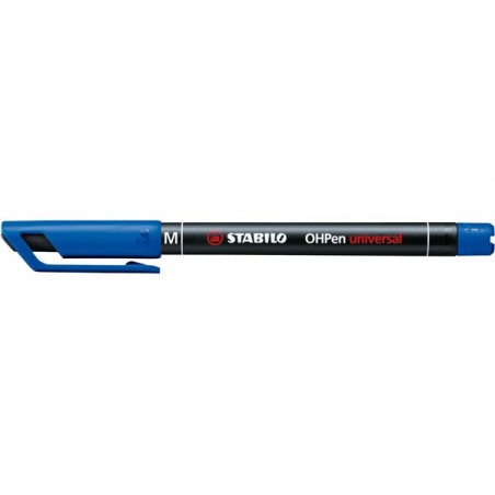 Pennarello OHPen universal permanente 843 punta media 1 mm blu Stabilo