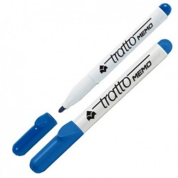 Pennarello Tratto Memo a secco per lavagne cancellabili punta conica tratto 2,5 mm blu Tratto
