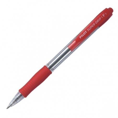 Penna sfera a scatto Super Grip punta fine 0,7 mm rosso Pilot