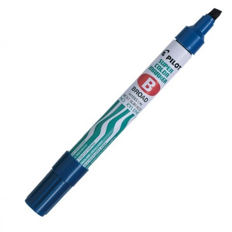 Marcatore Super Color permanente punta scalpello 5 mm blu Pilot