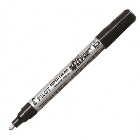 Marcatore a vernice Super Color punta media 4,5 mm argento Pilot