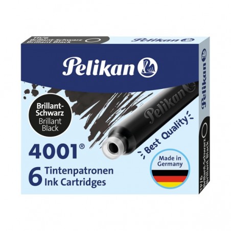 Cartucce inchiostro 4001 (TP/6) lunghezza 39mm nero Pelikan conf. 6 pezzi