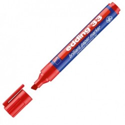 Marcatore 33 a base d'acqua punta a scalpello da 1,0 a 5,0mm rosso Edding