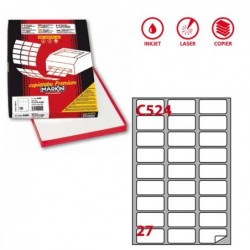Etichette adesive C/524 in carta angoli arrotondati permanenti 56 x 28 mm 27 et/fg 100 fogli bianco Markin