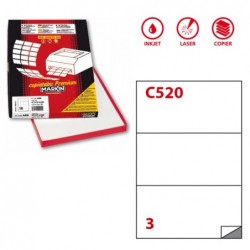 Etichette adesive C/520 in carta permanenti 210 x 99 mm 3 et/fg 100 fogli bianco Markin