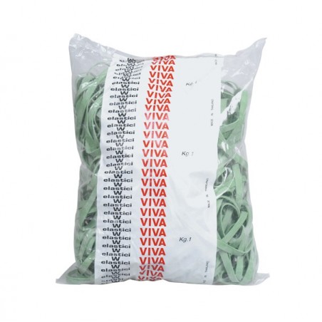 Elastici fettuccia diametro 7 x 0,5 cm gomma 1 kg verde Viva