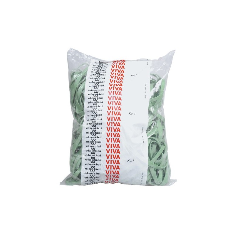 Elastici fettuccia diametro 12 x 0,5 cm gomma 1 kg verde Viva