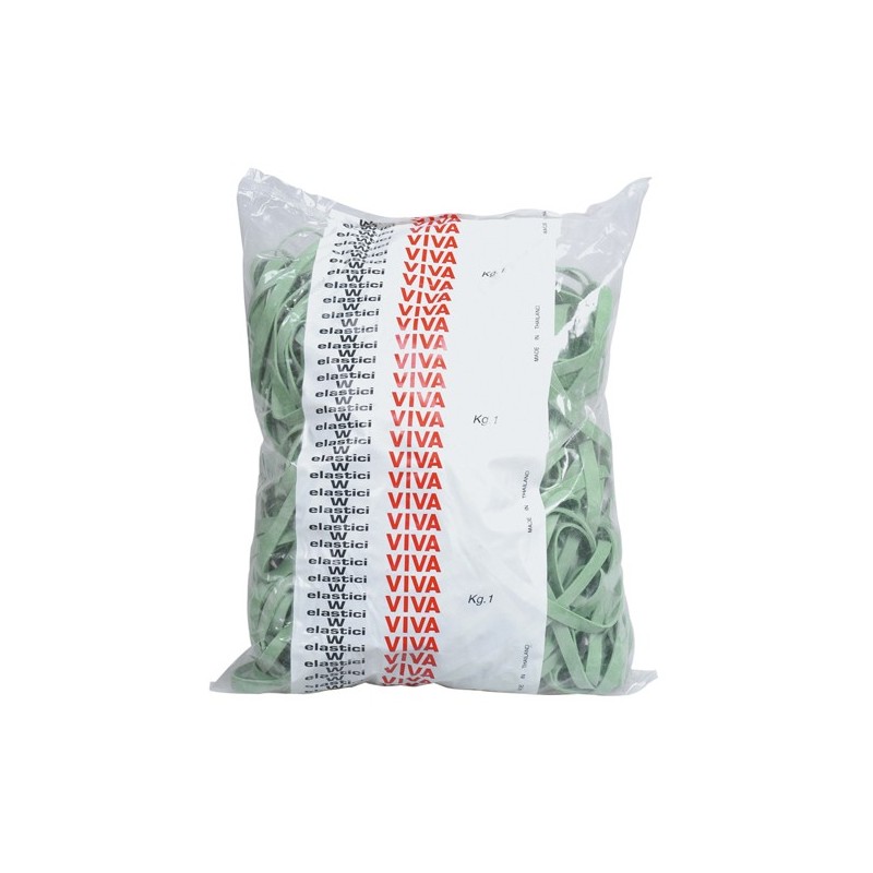 Elastici fettuccia diametro 15 x 0,8 cm gomma 1 kg verde Viva