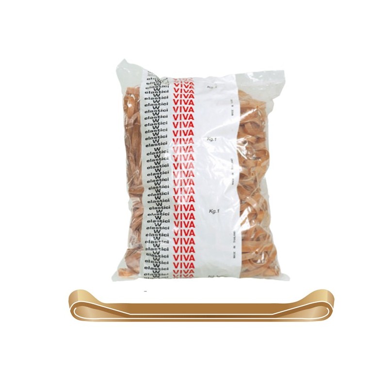 Elastici fettuccia diametro 15 x 0,8 cm 1 kg caucciù avana Viva