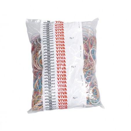 Elastici ad anello misure e colori assortiti 1 kg gomma Viva