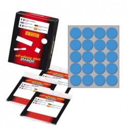 Etichette adesive tonde in carta permanenti diametro 27 mm 20 et/fg 10 fogli blu Markin