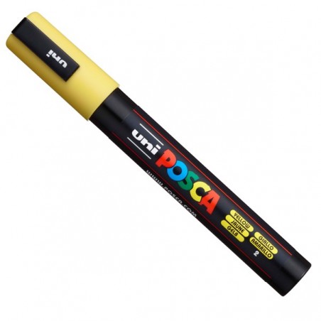 Marcatore a base d'acqua Uni Posca PC5M punta tonda media da 1,8mm a 2,5mm giallo Uni Mitsubishi