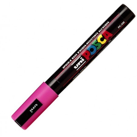 Marcatore a base d'acqua Uni Posca PC5M punta tonda media da 1,8mm a 2,5mm rosa Uni Mitsubishi