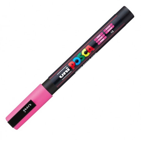Marcatore a base d'acqua Uni Posca PC3M punta fine da 0,9mm a 1,3mm rosa Uni Mitsubishi