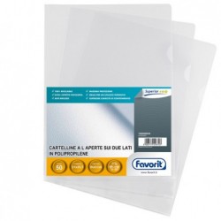 Cartelline a L Pratic Superior PPL buccia 21x29,7 cm trasparente Favorit conf. 50 pezzi
