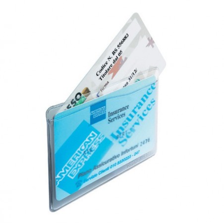 Porta Cards 2 tasche 9,5x6,5 cm trasparente Favorit conf. 50 pezzi