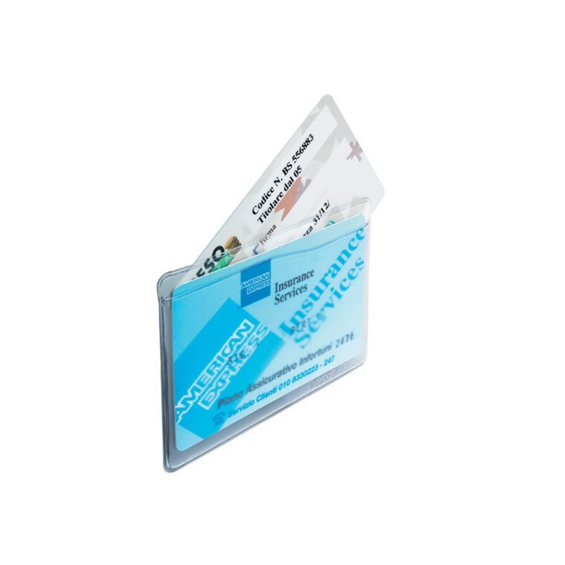 Porta Cards 2 tasche 9,5x6,5 cm trasparente Favorit conf. 50 pezzi