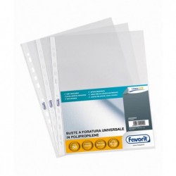 Buste forate Special PP Linear buccia 23x33 cm trasparente Favorit conf. 50 pezzi