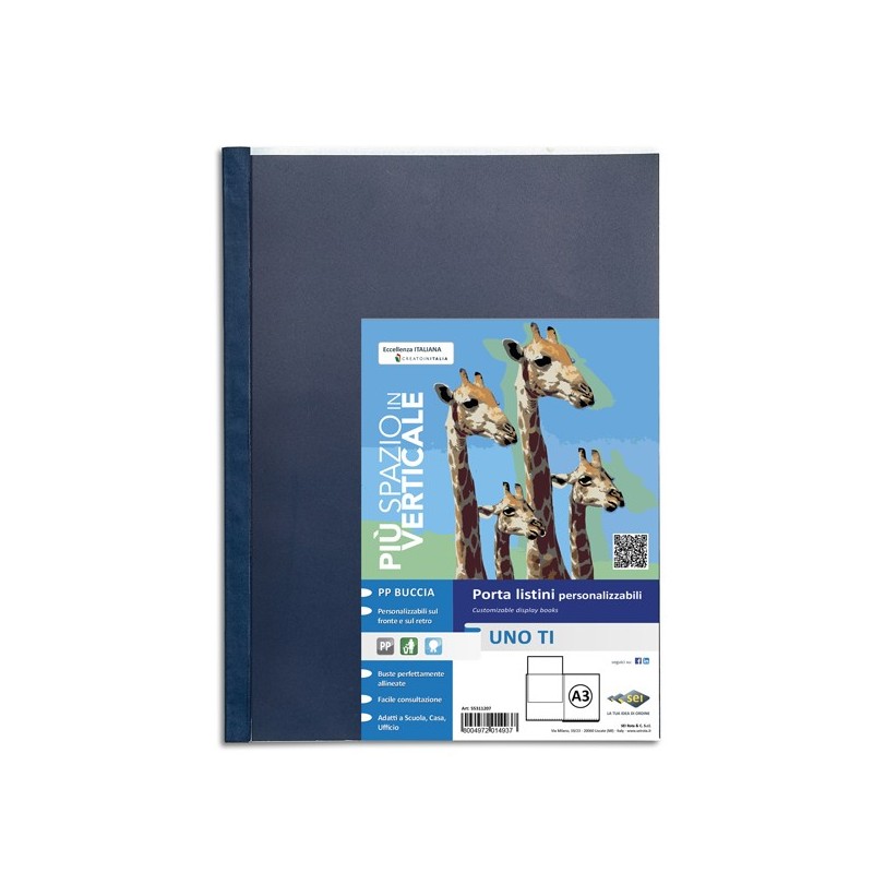 Portalistini personalizzabile Uno TI 30x42 cm (libro) 36 buste blu Sei Rota