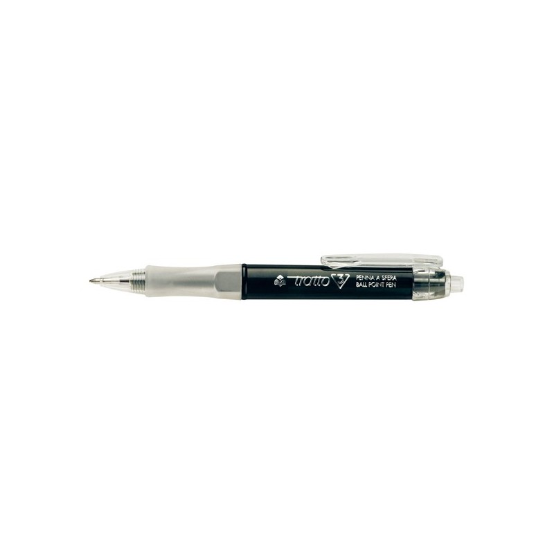 Penna a sfera a scatto Tratto 3 punta 1,0mm tratto 0,5mm nero Tratto