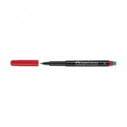 Pennarello Multimark universale permanente con gomma punta superfine 0,4mm rosso Faber Castell