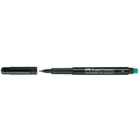 Pennarello Multimark universale permanente con gomma punta fine 0,6mm nero Faber Castell