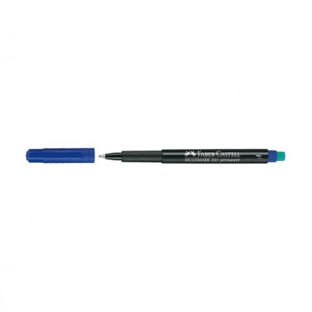 Pennarello Multimark universale permanente con gomma punta fine 0,6mm blu Faber Castell