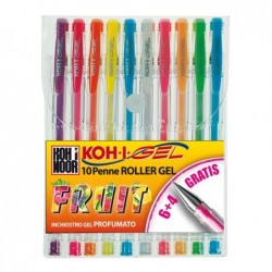 Roller gel colorati colori fruit Koh I Noor astuccio 10 roller