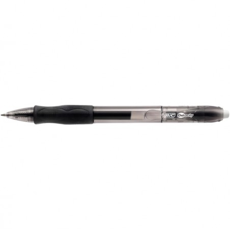 Penna gel a sfera a scatto Gelocity punta 0,7mm nero Bic conf.12 pezzi