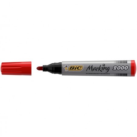 Marcatori permanente Marking a base d'alcool punta tonda 1,70mm rosso Bic conf. 12 pezzi