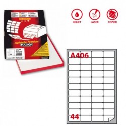 Etichette adesive A/406 in carta permanenti 47,5 x 25,5 mm 44 et/fg 100 fogli bianco Markin